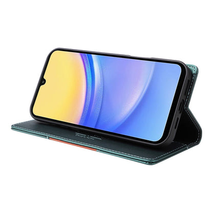 For Samsung Galaxy A15 5G GQUTROBE G01 RFID Anti-theft Leather Phone Case(Green)