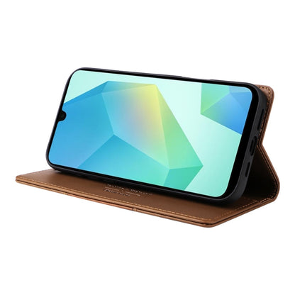 For Samsung Galaxy A16 GQUTROBE G01 RFID Anti-theft Leather Phone Case(Brown)