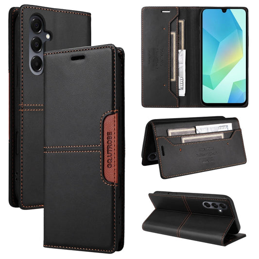 For Samsung Galaxy A16 GQUTROBE G01 RFID Anti-theft Leather Phone Case(Black)