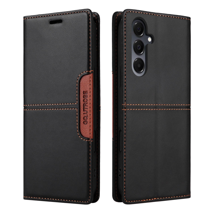 For Samsung Galaxy A16 GQUTROBE G01 RFID Anti-theft Leather Phone Case(Black)