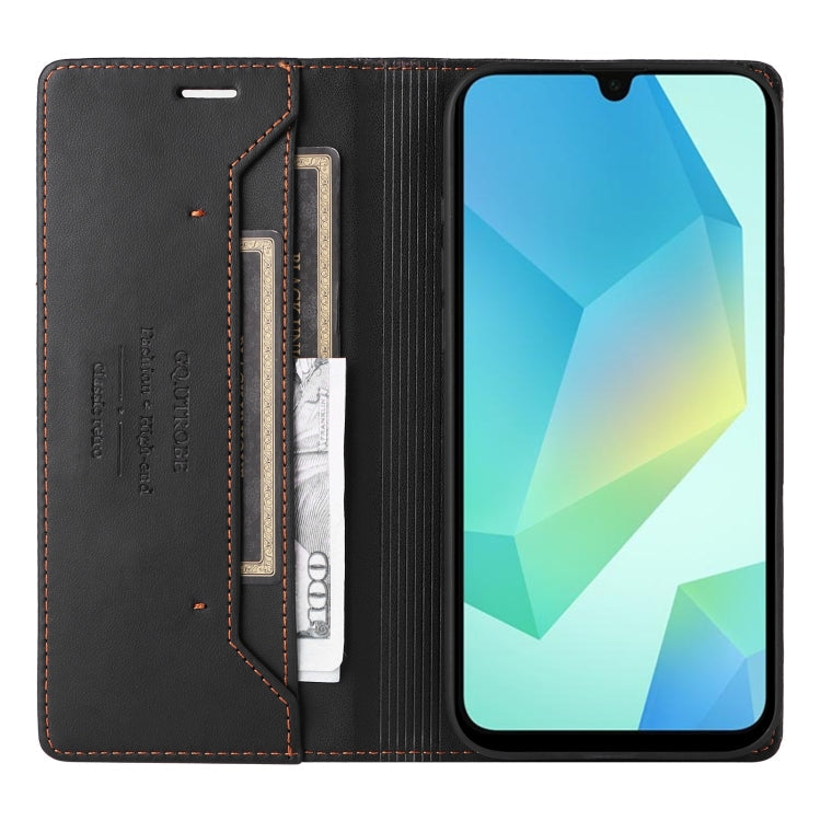 For Samsung Galaxy A16 GQUTROBE G01 RFID Anti-theft Leather Phone Case(Black)