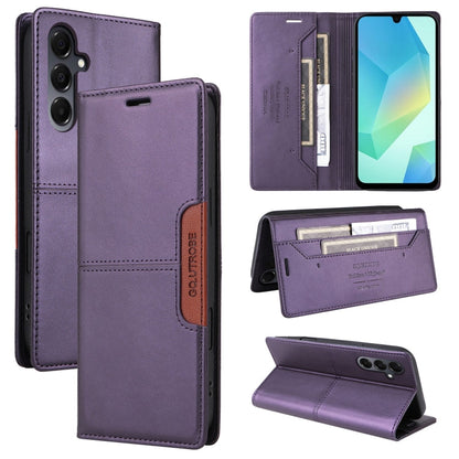 For Samsung Galaxy A16 GQUTROBE G01 RFID Anti-theft Leather Phone Case(Purple)