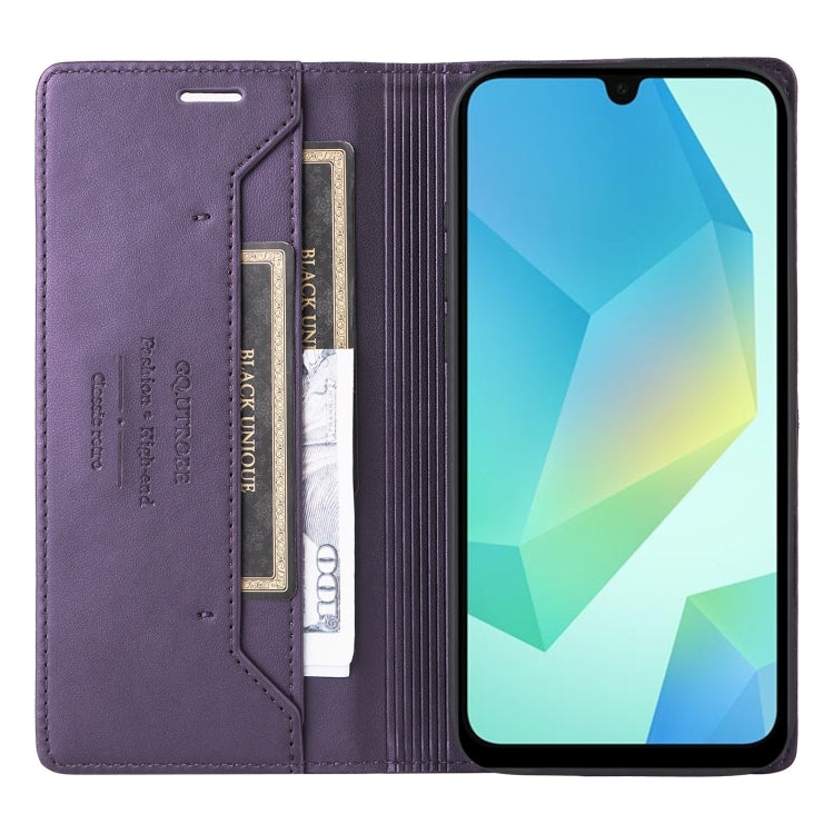 For Samsung Galaxy A16 GQUTROBE G01 RFID Anti-theft Leather Phone Case(Purple)