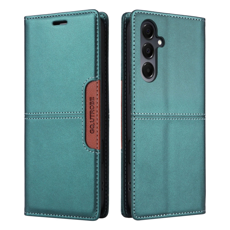 For Samsung Galaxy A16 GQUTROBE G01 RFID Anti-theft Leather Phone Case(Green)