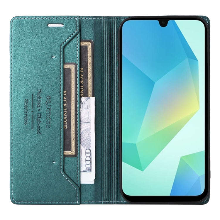 For Samsung Galaxy A16 GQUTROBE G01 RFID Anti-theft Leather Phone Case(Green)