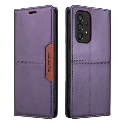 For Samsung Galaxy A23 5G GQUTROBE G01 RFID Anti-theft Leather Phone Case(Purple)