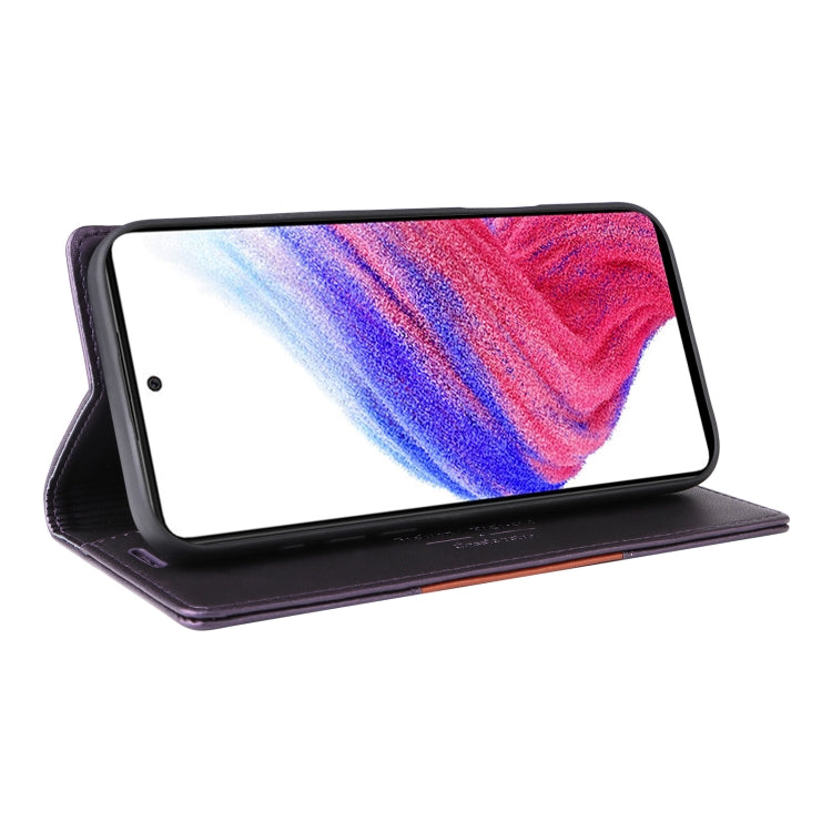 For Samsung Galaxy A23 5G GQUTROBE G01 RFID Anti-theft Leather Phone Case(Purple)