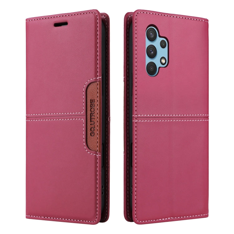For Samsung Galaxy A32 4G GQUTROBE G01 RFID Anti-theft Leather Phone Case(Red)