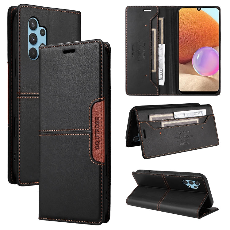 For Samsung Galaxy A32 4G GQUTROBE G01 RFID Anti-theft Leather Phone Case(Black)