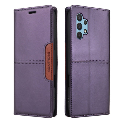 For Samsung Galaxy A32 4G GQUTROBE G01 RFID Anti-theft Leather Phone Case(Purple)