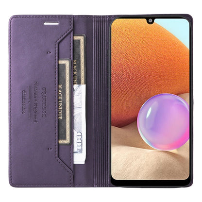 For Samsung Galaxy A32 4G GQUTROBE G01 RFID Anti-theft Leather Phone Case(Purple)