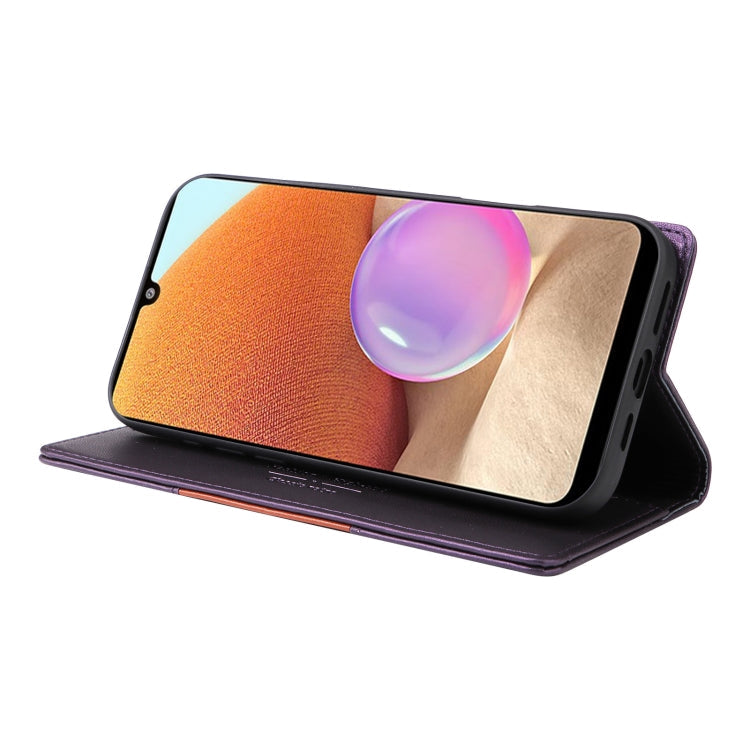 For Samsung Galaxy A32 4G GQUTROBE G01 RFID Anti-theft Leather Phone Case(Purple)