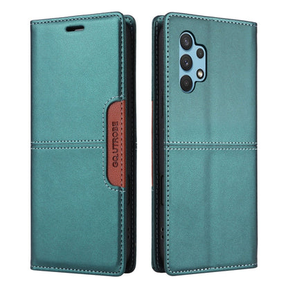 For Samsung Galaxy A32 4G GQUTROBE G01 RFID Anti-theft Leather Phone Case(Green)