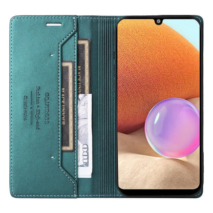 For Samsung Galaxy A32 4G GQUTROBE G01 RFID Anti-theft Leather Phone Case(Green)