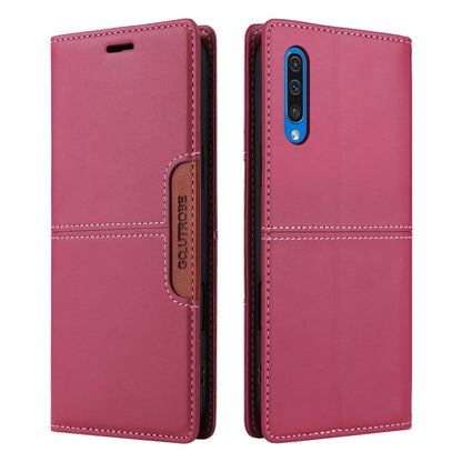 For Samsung Galaxy A50 GQUTROBE G01 RFID Anti-theft Leather Phone Case(Red)