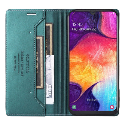 For Samsung Galaxy A50 GQUTROBE G01 RFID Anti-theft Leather Phone Case(Green)