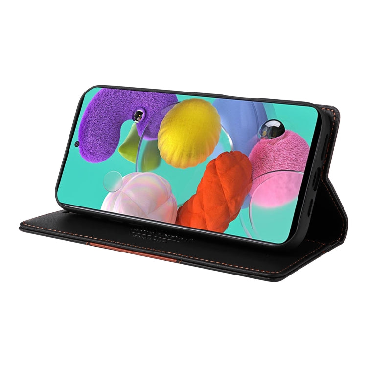 For Samsung Galaxy A51 4G GQUTROBE G01 RFID Anti-theft Leather Phone Case(Black)