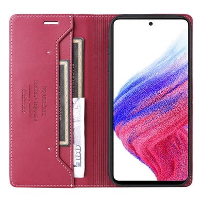 For Samsung Galaxy A52 GQUTROBE G01 RFID Anti-theft Leather Phone Case(Red)