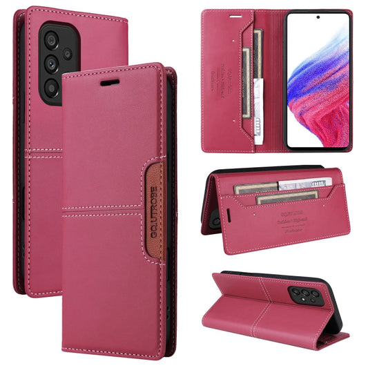For Samsung Galaxy A53 5G GQUTROBE G01 RFID Anti-theft Leather Phone Case(Red)