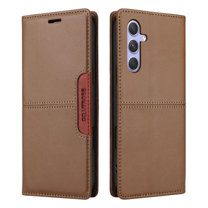 For Samsung Galaxy A54 5G GQUTROBE G01 RFID Anti-theft Leather Phone Case(Brown)