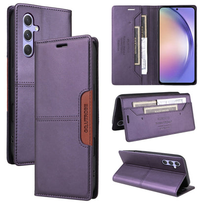 For Samsung Galaxy A54 5G GQUTROBE G01 RFID Anti-theft Leather Phone Case(Purple)