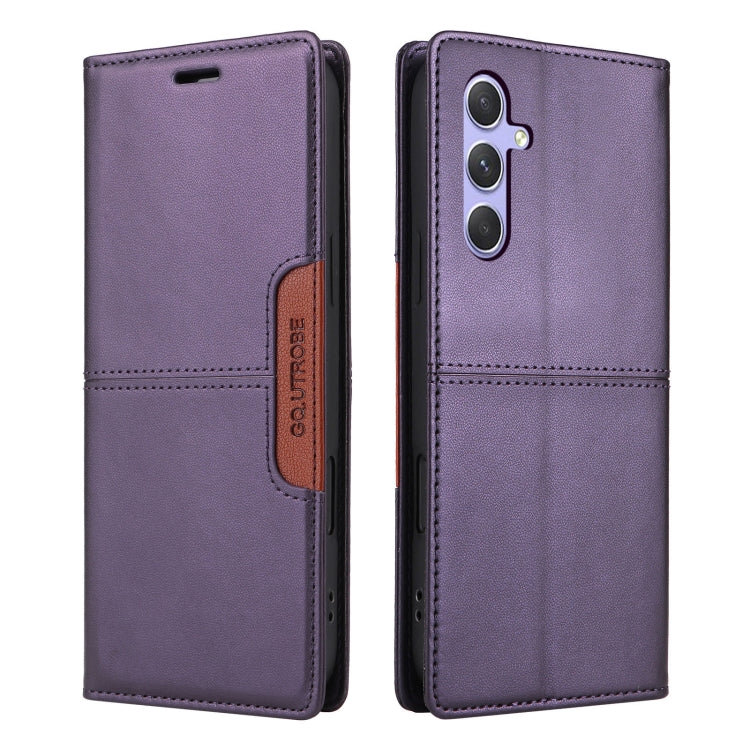 For Samsung Galaxy A54 5G GQUTROBE G01 RFID Anti-theft Leather Phone Case(Purple)