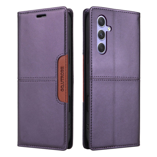 For Samsung Galaxy A54 5G GQUTROBE G01 RFID Anti-theft Leather Phone Case(Purple)