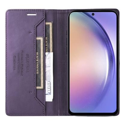 For Samsung Galaxy A54 5G GQUTROBE G01 RFID Anti-theft Leather Phone Case(Purple)