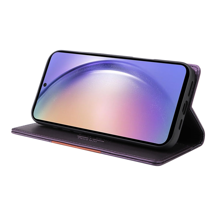 For Samsung Galaxy A54 5G GQUTROBE G01 RFID Anti-theft Leather Phone Case(Purple)