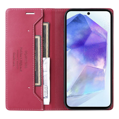 For Samsung Galaxy A55 5G GQUTROBE G01 RFID Anti-theft Leather Phone Case(Red)