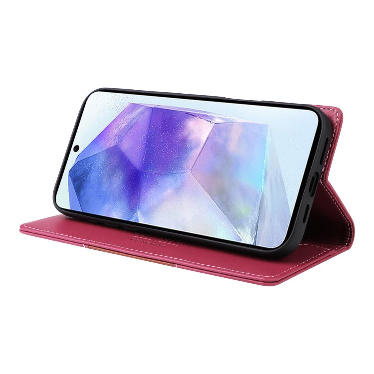 For Samsung Galaxy A55 5G GQUTROBE G01 RFID Anti-theft Leather Phone Case(Red)