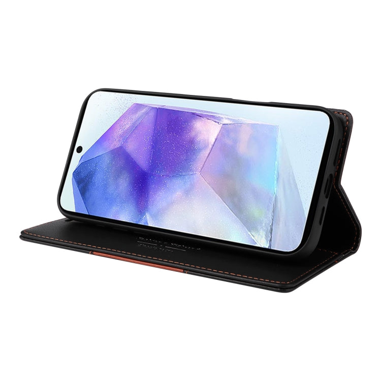 For Samsung Galaxy A55 5G GQUTROBE G01 RFID Anti-theft Leather Phone Case(Black)