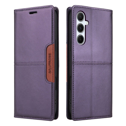 For Samsung Galaxy A55 5G GQUTROBE G01 RFID Anti-theft Leather Phone Case(Purple)