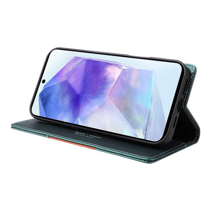 For Samsung Galaxy A55 5G GQUTROBE G01 RFID Anti-theft Leather Phone Case(Green)