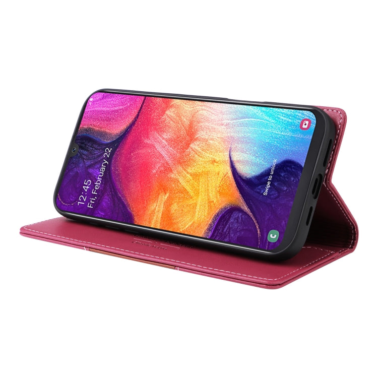 For Samsung Galaxy A70 GQUTROBE G01 RFID Anti-theft Leather Phone Case(Red)