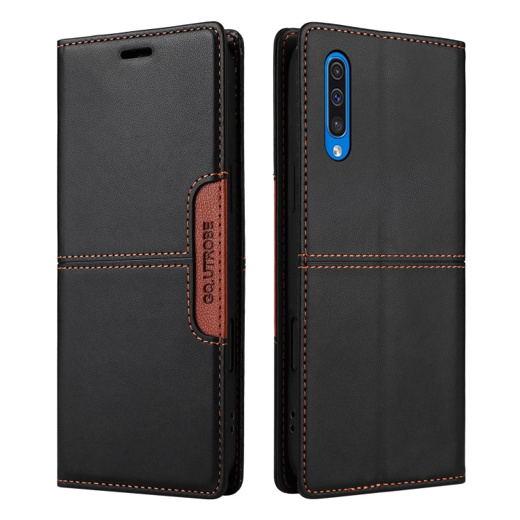 For Samsung Galaxy A70 GQUTROBE G01 RFID Anti-theft Leather Phone Case(Black)