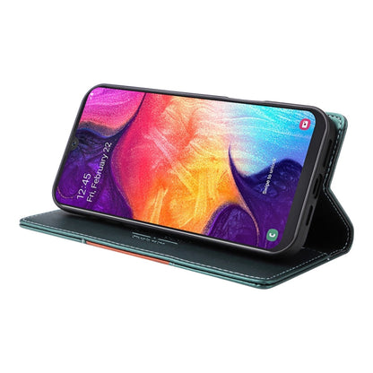 For Samsung Galaxy A70 GQUTROBE G01 RFID Anti-theft Leather Phone Case(Green)