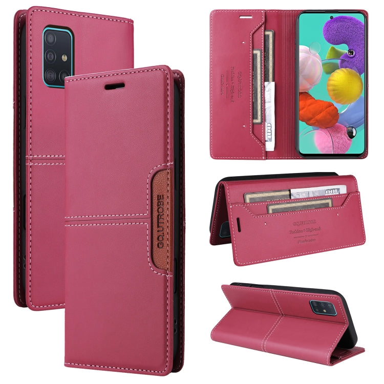 For Samsung Galaxy A71 4G GQUTROBE G01 RFID Anti-theft Leather Phone Case(Red)