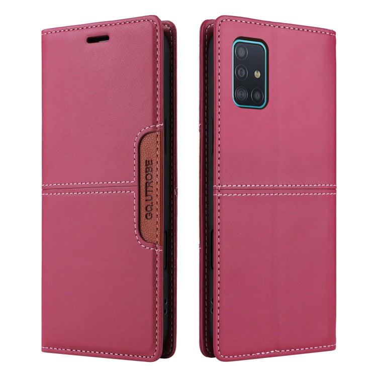 For Samsung Galaxy A71 4G GQUTROBE G01 RFID Anti-theft Leather Phone Case(Red)