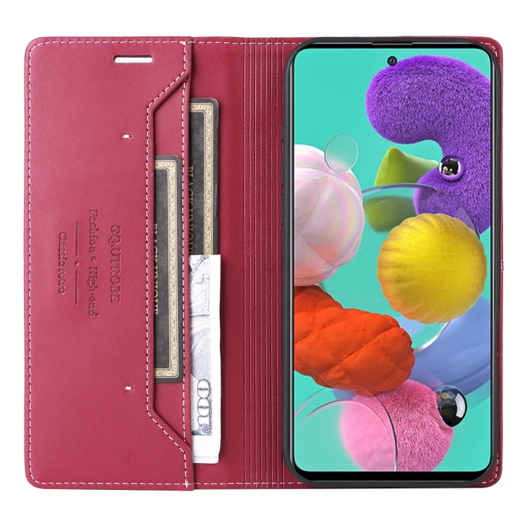 For Samsung Galaxy A71 4G GQUTROBE G01 RFID Anti-theft Leather Phone Case(Red)