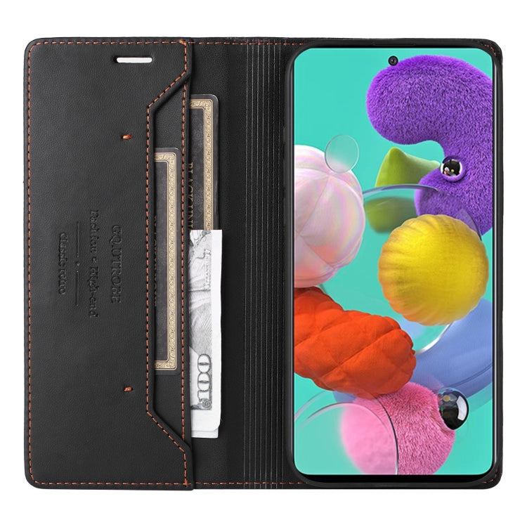 For Samsung Galaxy A71 4G GQUTROBE G01 RFID Anti-theft Leather Phone Case(Black)