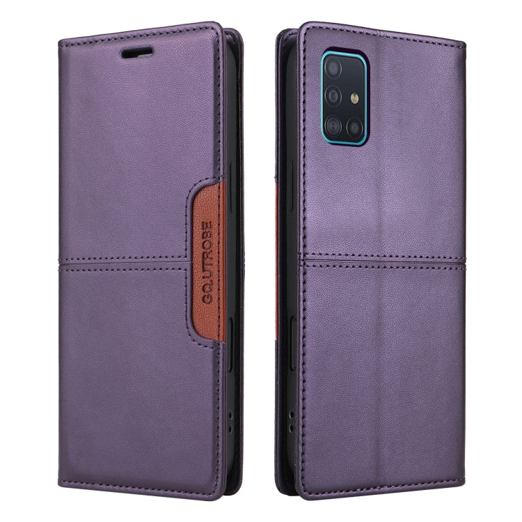 For Samsung Galaxy A71 4G GQUTROBE G01 RFID Anti-theft Leather Phone Case(Purple)