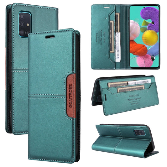 For Samsung Galaxy A71 4G GQUTROBE G01 RFID Anti-theft Leather Phone Case(Green)