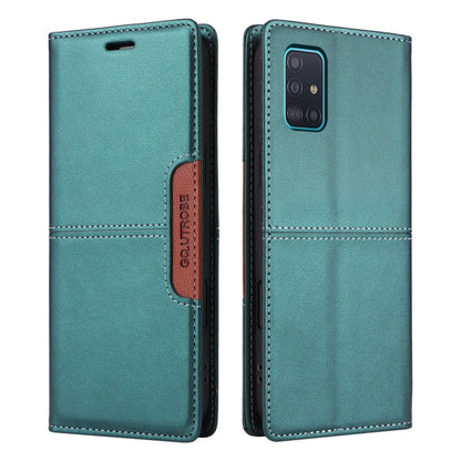 For Samsung Galaxy A71 4G GQUTROBE G01 RFID Anti-theft Leather Phone Case(Green)