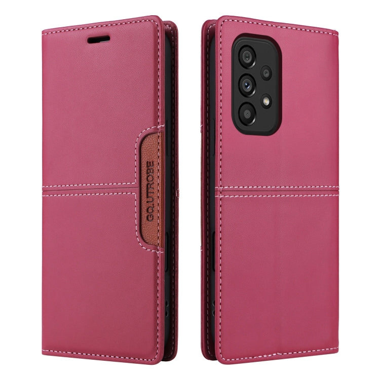 For Samsung Galaxy A72 GQUTROBE G01 RFID Anti-theft Leather Phone Case(Red)