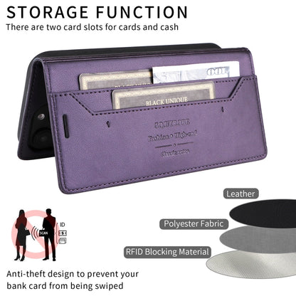 For Samsung Galaxy A72 GQUTROBE G01 RFID Anti-theft Leather Phone Case(Purple)