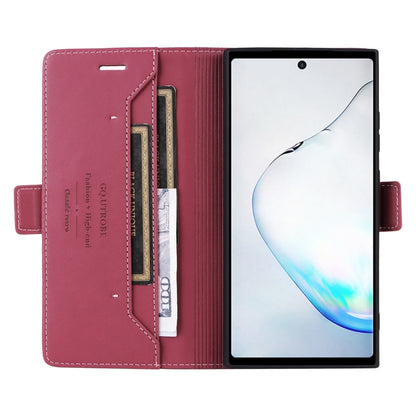 For Samsung Galaxy Note10+ GQUTROBE G01 RFID Anti-theft Leather Phone Case(Red)