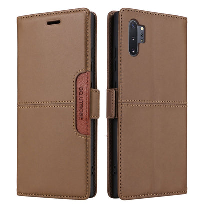 For Samsung Galaxy Note10+ GQUTROBE G01 RFID Anti-theft Leather Phone Case(Brown)