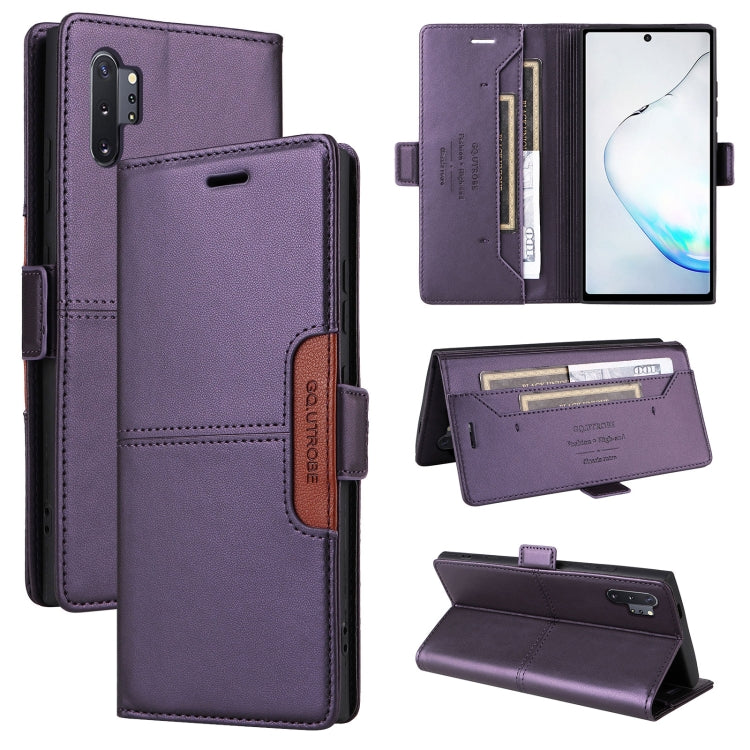 For Samsung Galaxy Note10+ GQUTROBE G01 RFID Anti-theft Leather Phone Case(Purple)