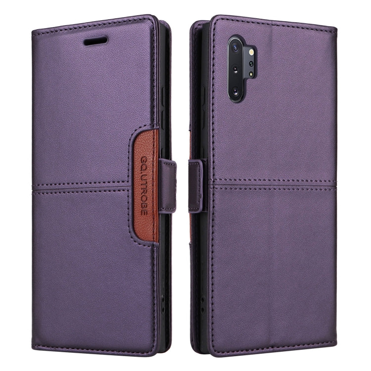For Samsung Galaxy Note10+ GQUTROBE G01 RFID Anti-theft Leather Phone Case(Purple)